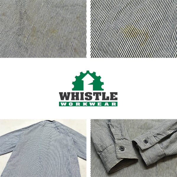 1点物◇USA製WHISTLE長袖ヒッコリーストライプ柄プルオーバーシャツ