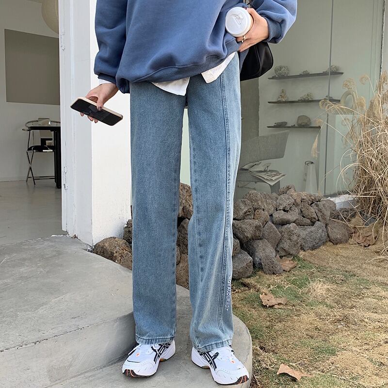 ハイウェストウェストジーンズ 薄手パンツ レッド 刺繍 YY-ファッション81541362893