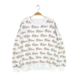 80s マイアミハリケーンズ 総柄 USA製 ヴィンテージスウェット カレッジ MIAMI HURRICANES ホワイト サイズM 古着 @CF0953