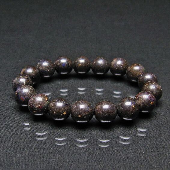 ブラックオパール ブレスレット 12mm おまかせ便 111-17736