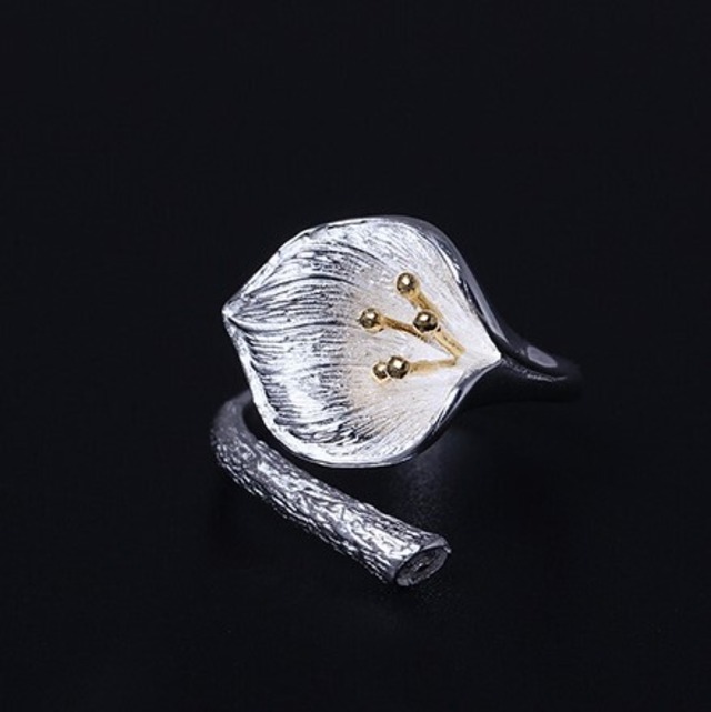 オランダカイウのリング　花　可愛い　ギフト　プレゼント　R231