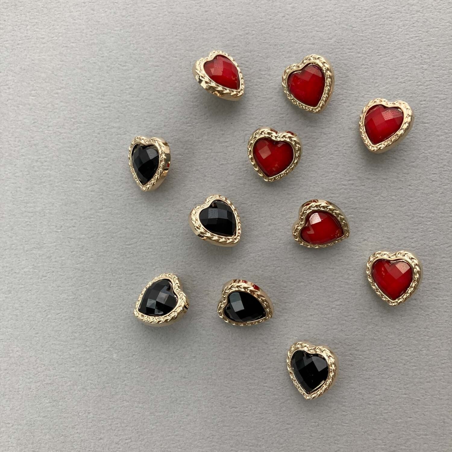 カット入りハートカボションボタン(15mm)