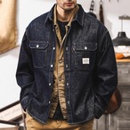 Denim Shirt Jacket Oversized Work Jacket ◇H0526