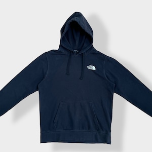 【THE NORTH FACE】ボックスロゴ ワンポイント バックロゴ プリント パーカー プルオーバー スウェット フーディー hoodie アウトドア M 黒 us古着