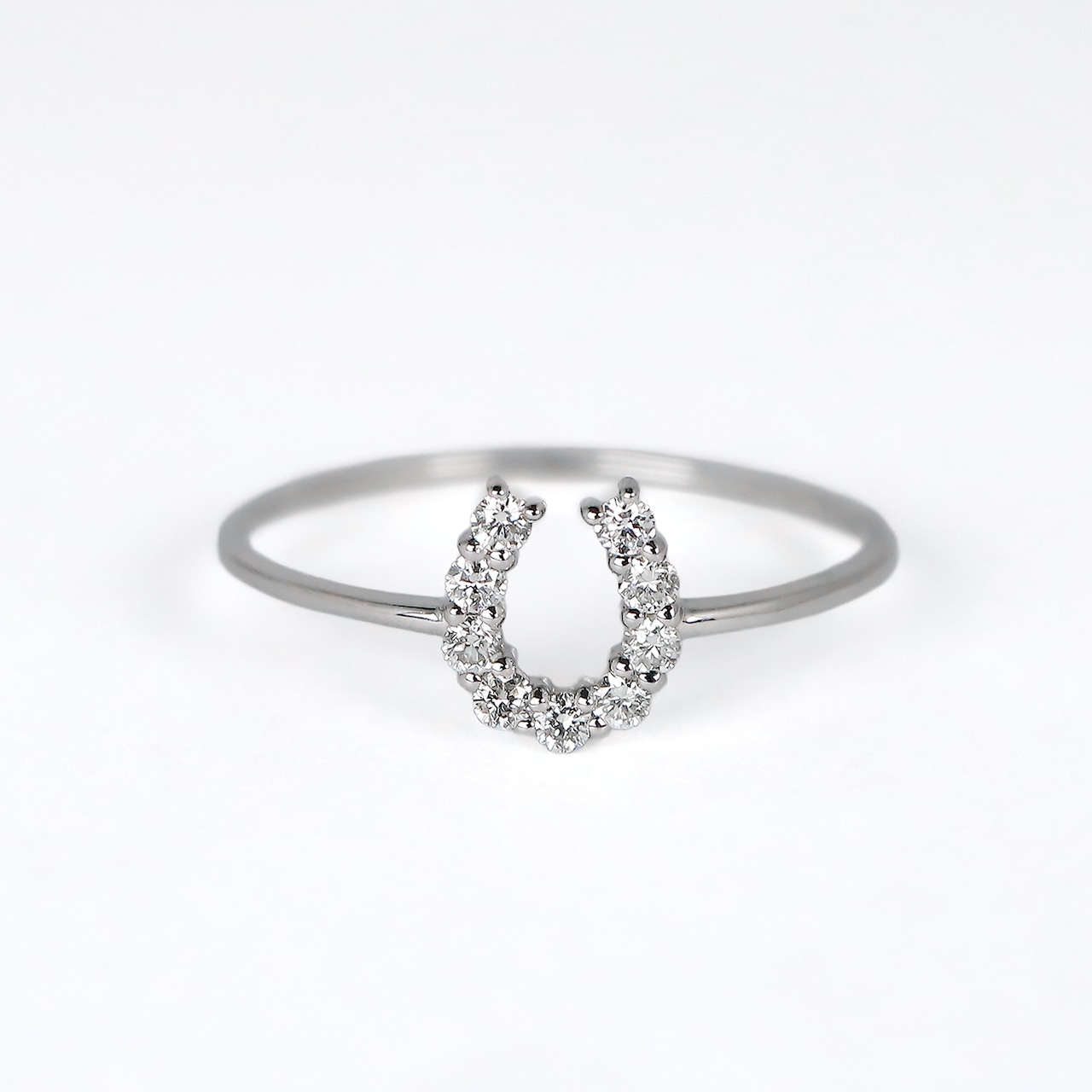 Pt900 ダイヤモンド0.1ct 馬蹄（バテイ） ネックレスorリング 選べる