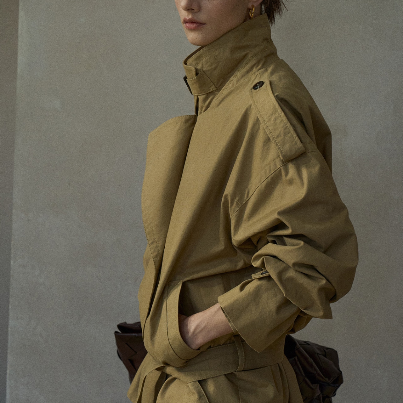 Oversized Cropped Trench T3613