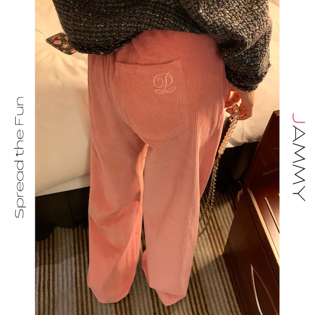 corduroy wide-leg pants J00178