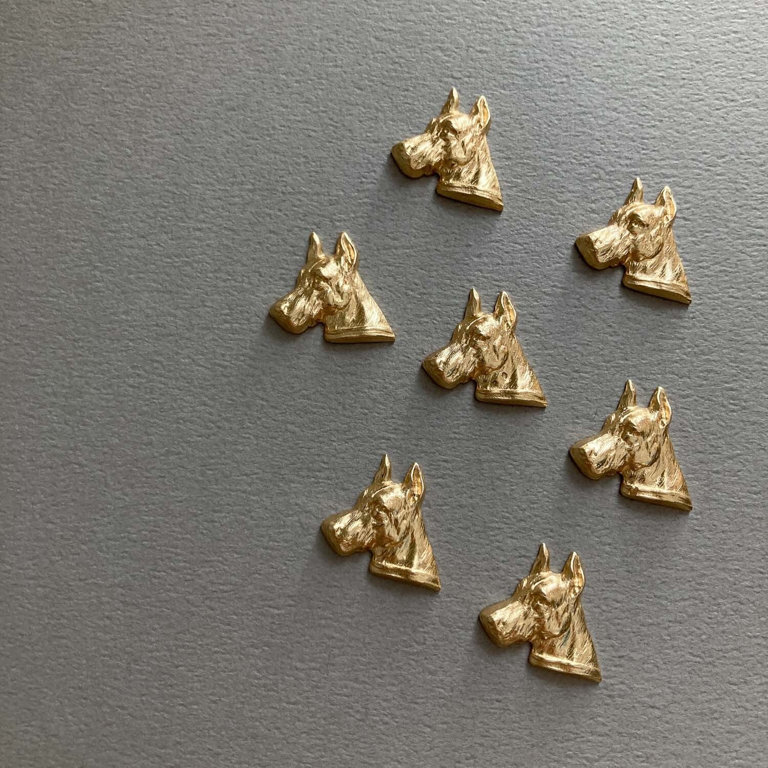 USA真鍮 グレートデン犬横顔パーツ | Dua-アクセサリーパーツショップ