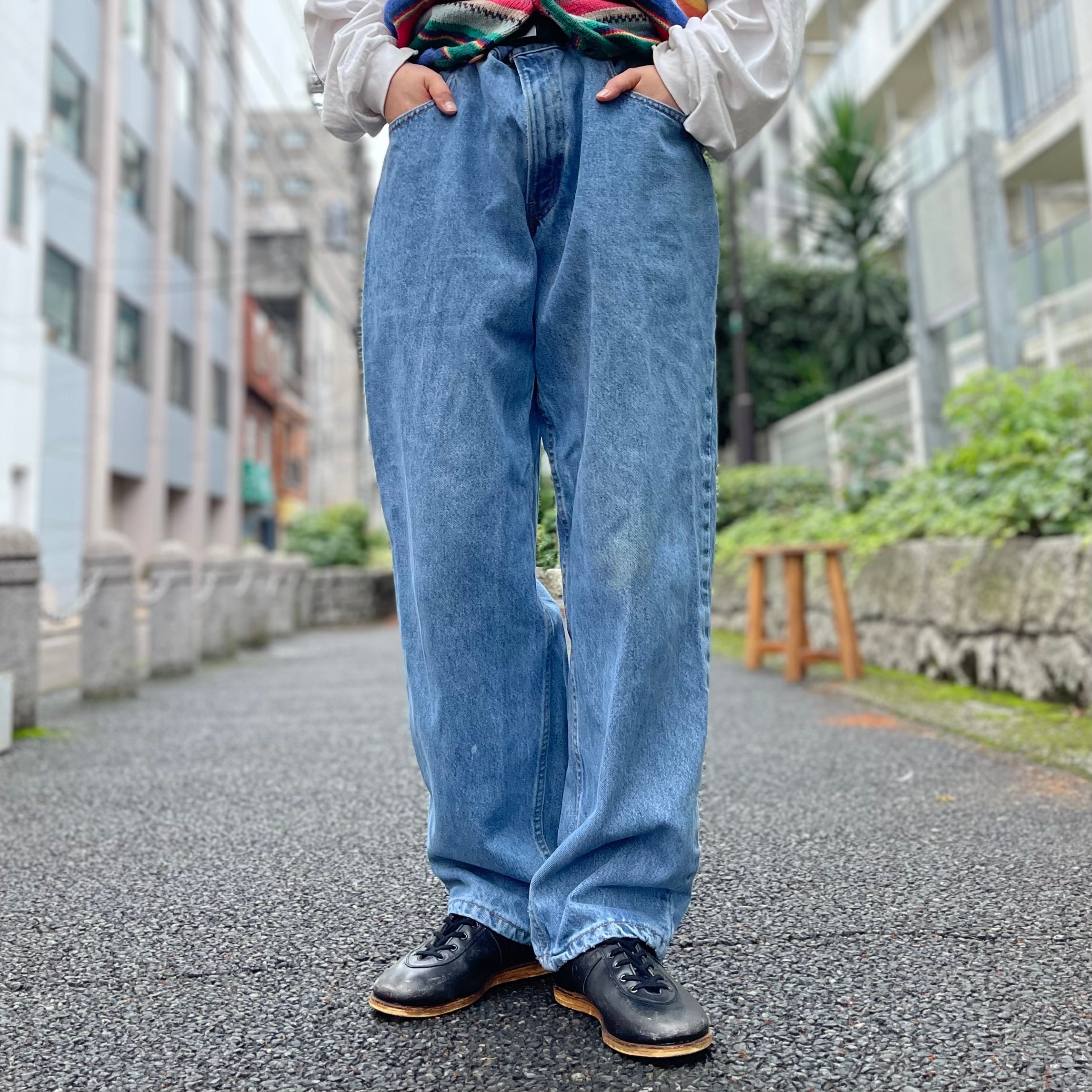 W32 L30』Levi's 570 リーバイス バギーデニムパンツ 青 古着 古着屋 ...