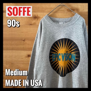 【SOFFE】90s USA製 プリント スウェット トレーナー M アメリカ古着