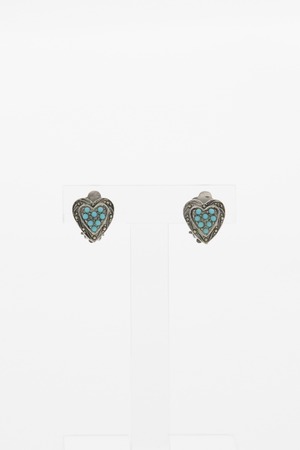 【Run Rabbit Run Vintage 】Blue heart earring