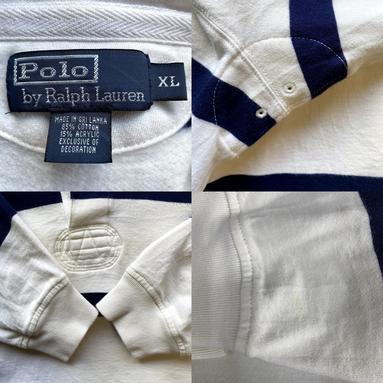 ポロバイラルフローレン ボーダー 長袖 ラガーシャツ メンズXL 古着