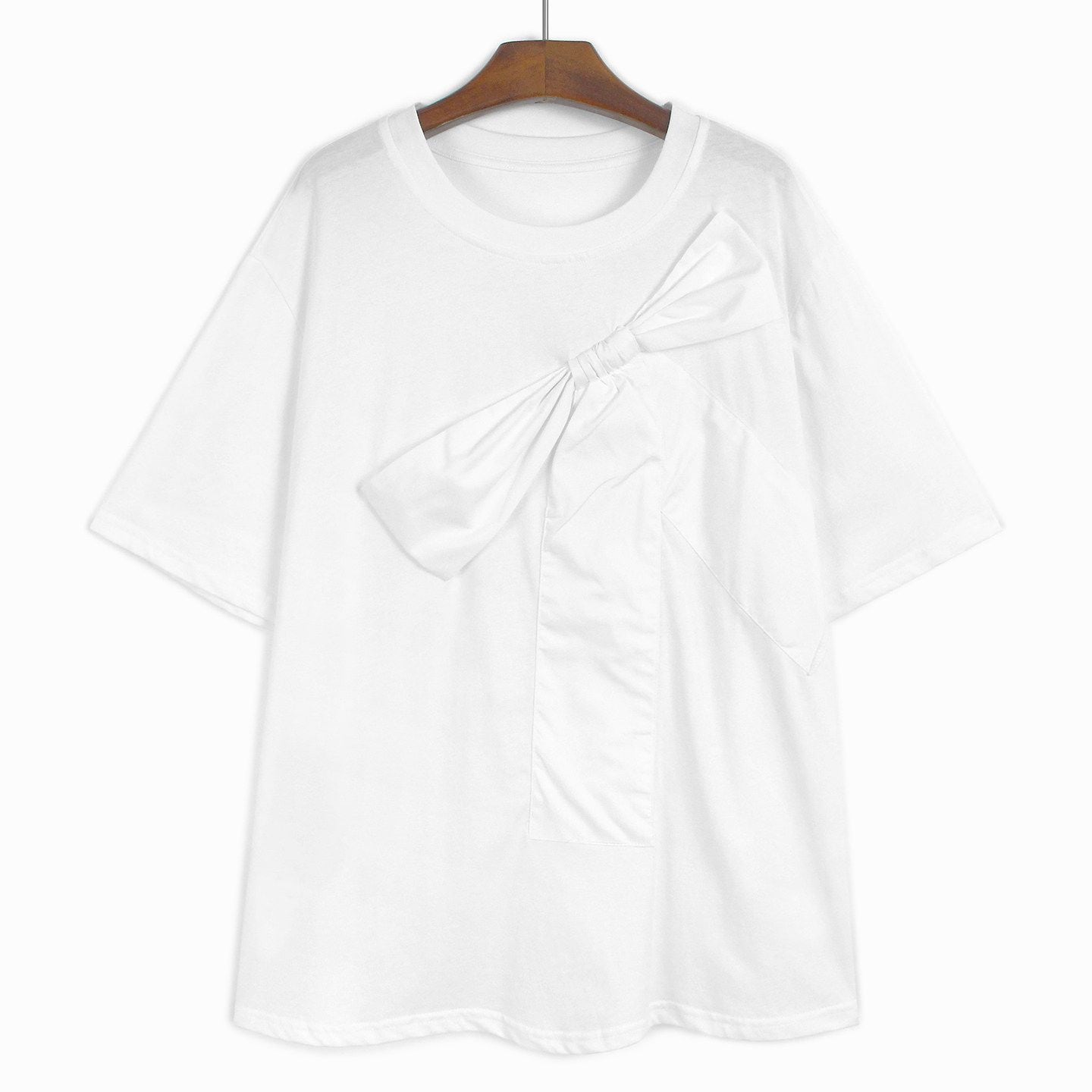 BOW DETAIL RELAXED SHORT SLEEVE T-SHIRT M-17287