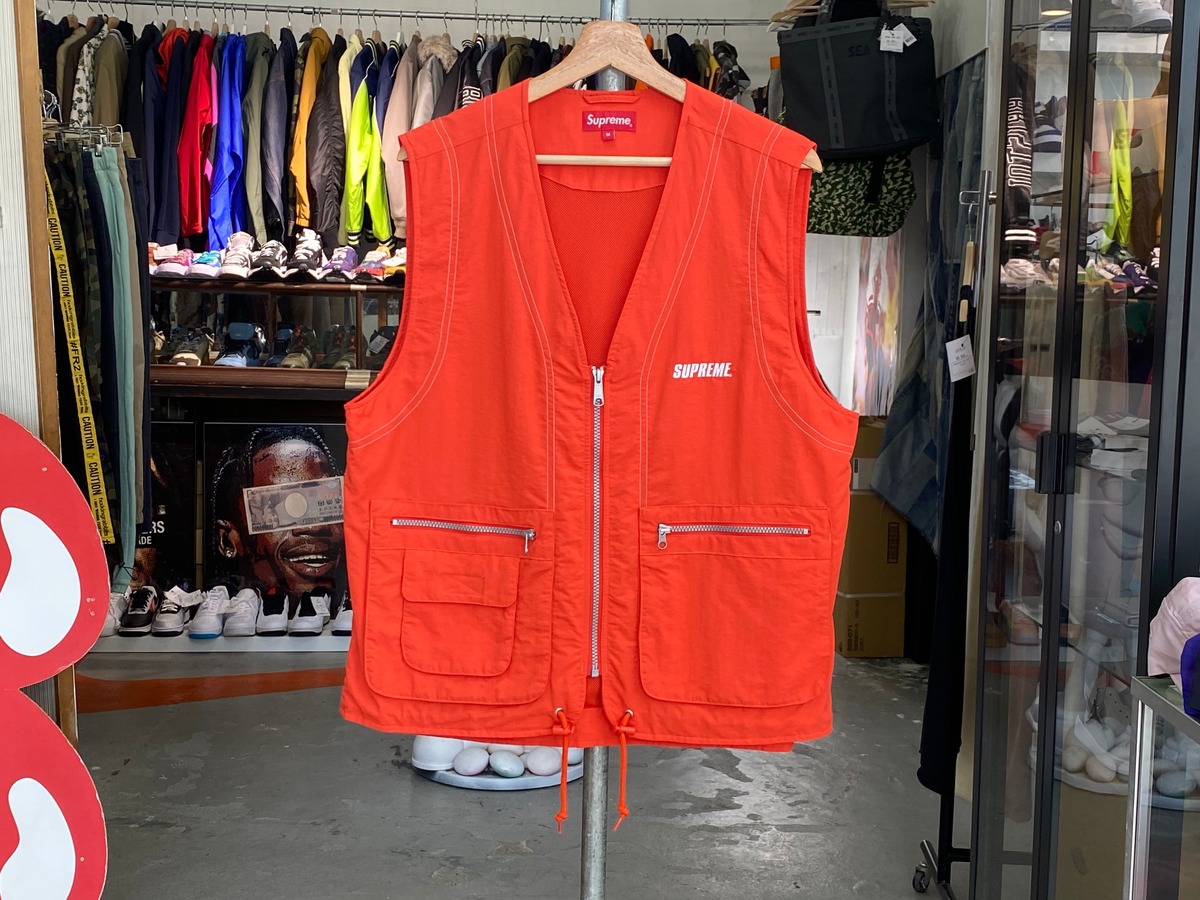 ゲリラセール Supreme NYLON CARGO VEST DARK ORANGE MEDIUM 34618 