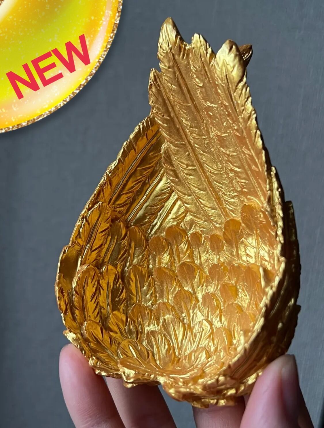 【浄化トレー】天使の羽ゴールド サザレ石50g付