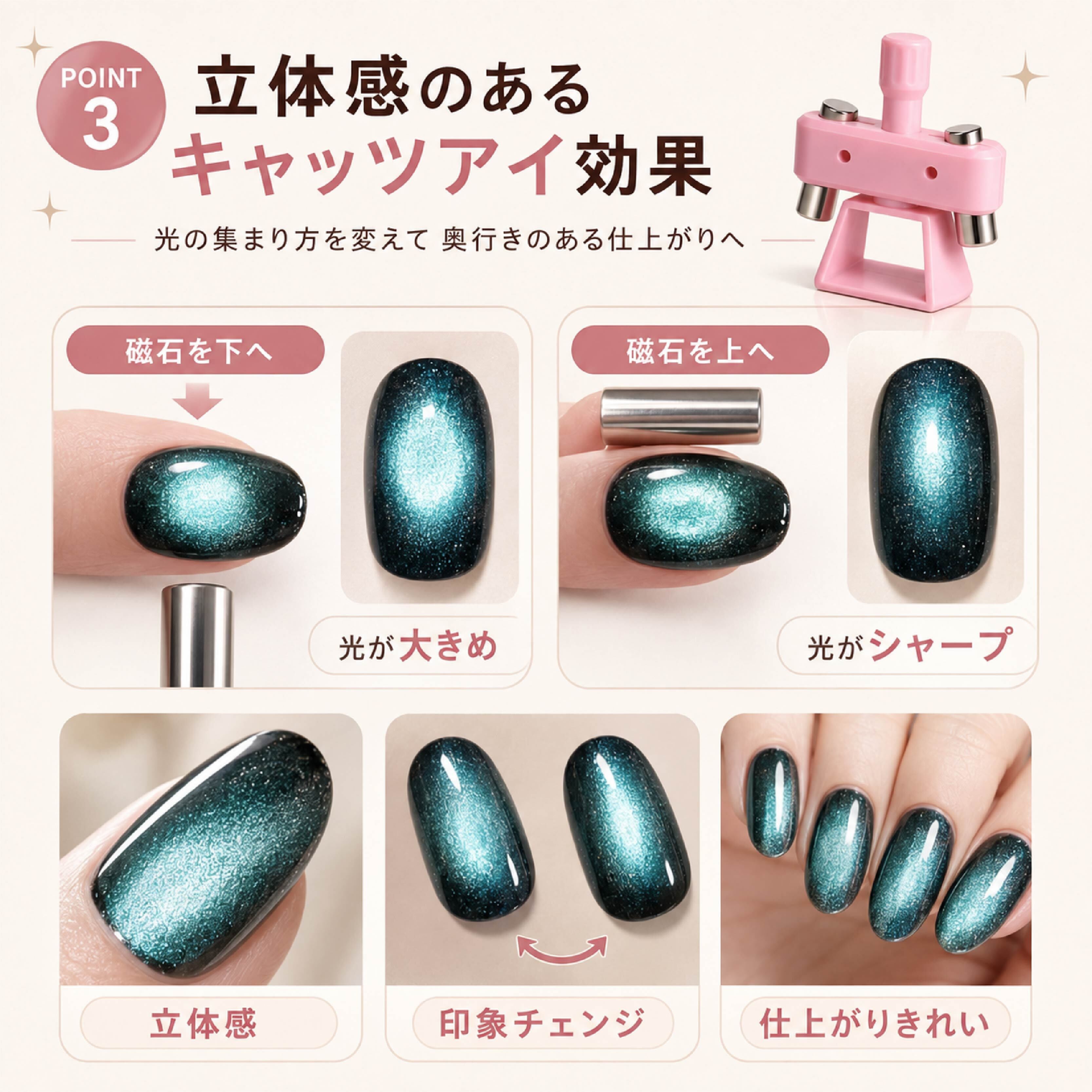 HY 806 . マグネットネイルツール キャッツアイ磁石 回転式ネイル