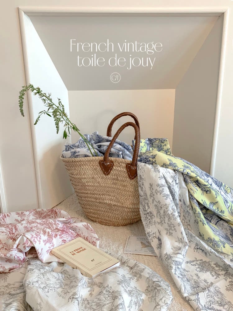 【即納】トワルドジュイ フランス名画 ７デザイン　コットンリネン生地 24SS