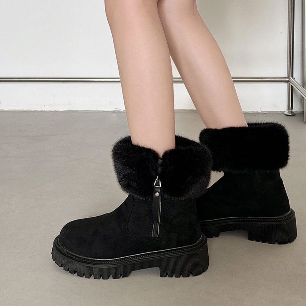 厚底 ショートブーツ 裏起毛 レディース 秋冬 韓国 おしゃれ 大人 かわいい 通勤 通学 カジュアル きれいめ 歩きやすい 疲れにくい ふわふわ 防寒 保温 暖かい 大人可愛い 大人女子