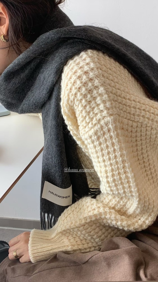 (予約) HAUS / Bulky waffle seawater 2color