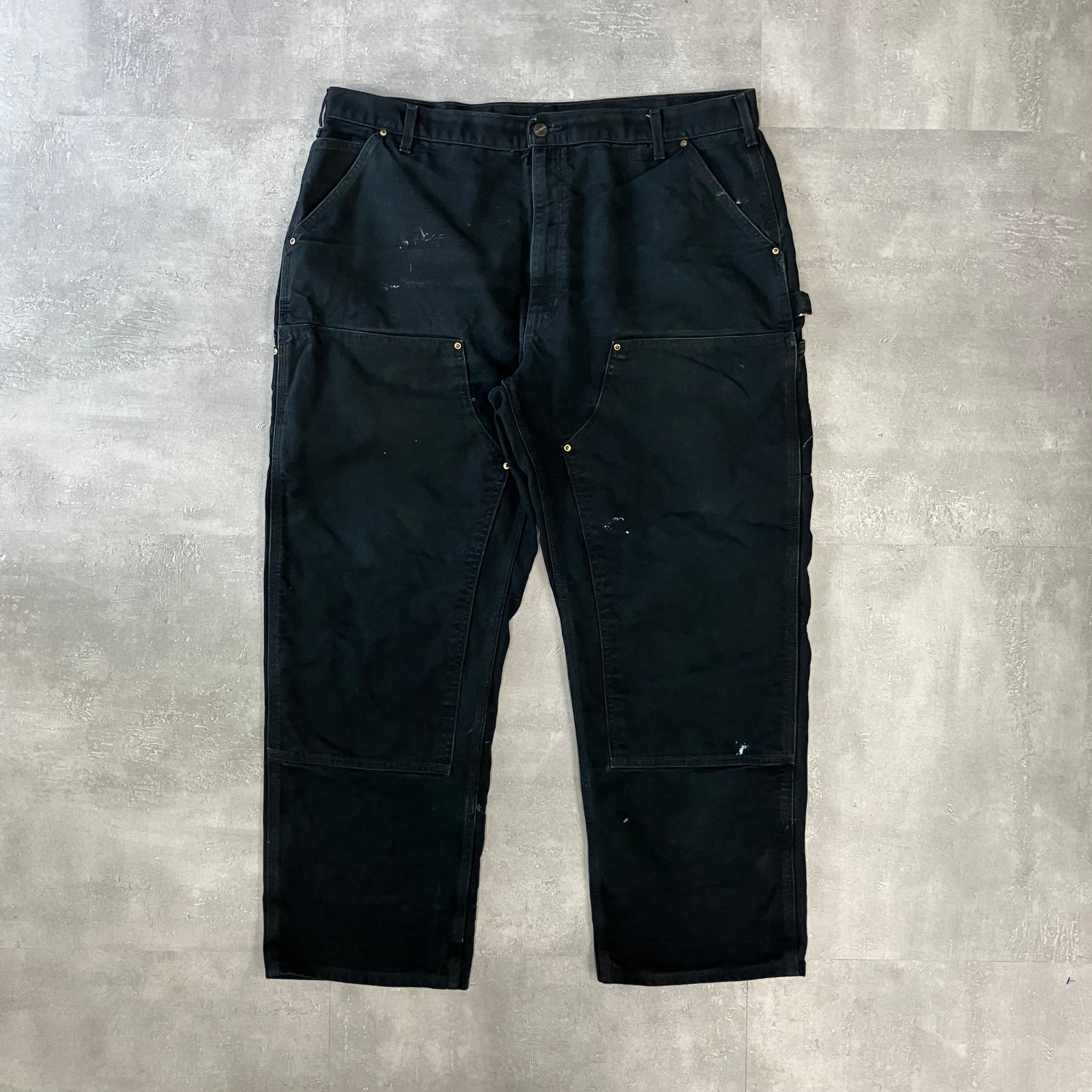 《実寸w40l29》Carhartt カーハート usa製 ダブルニー ペインターパンツ ブラック No.2376