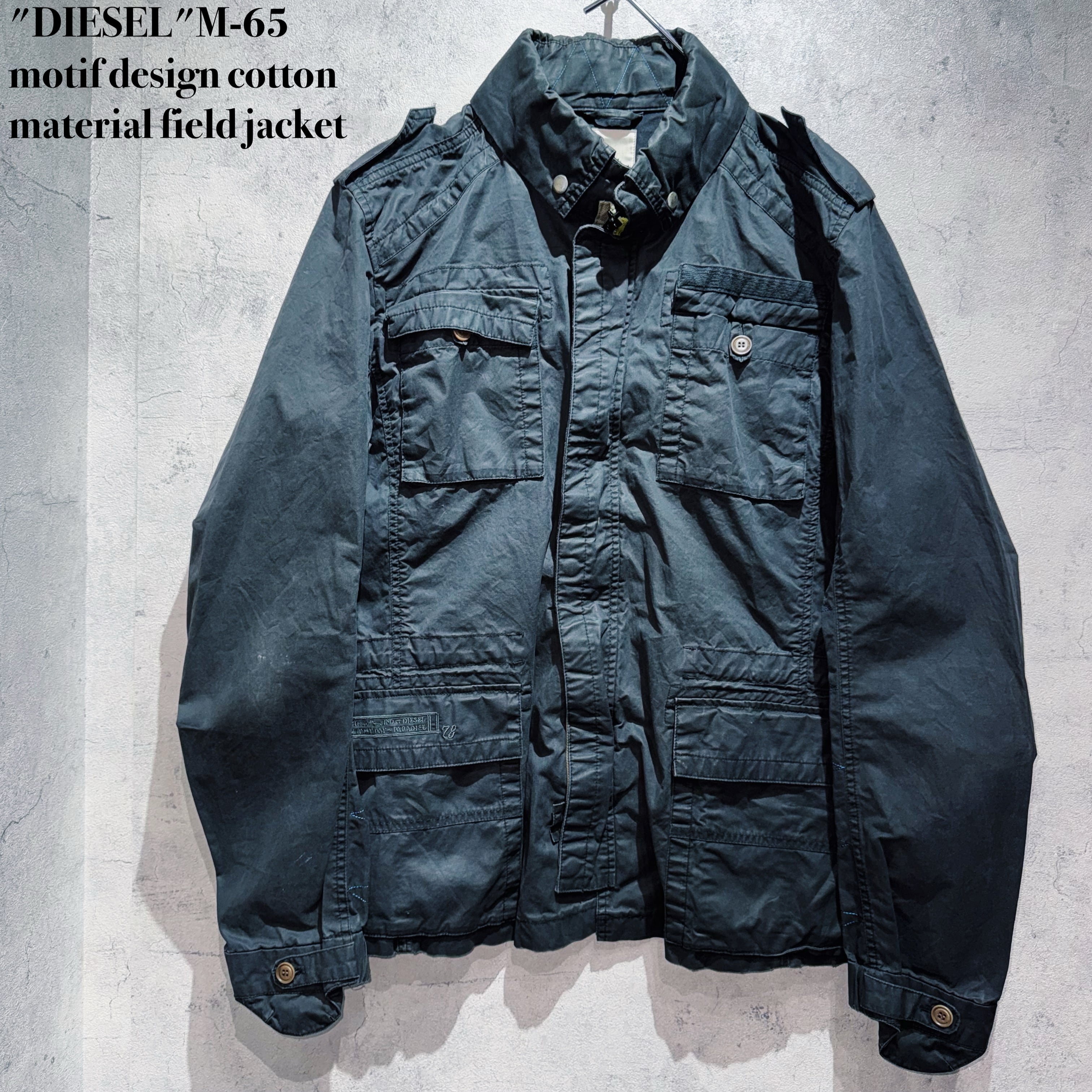 "DIESEL"M-65 motif design cotton material field jacket