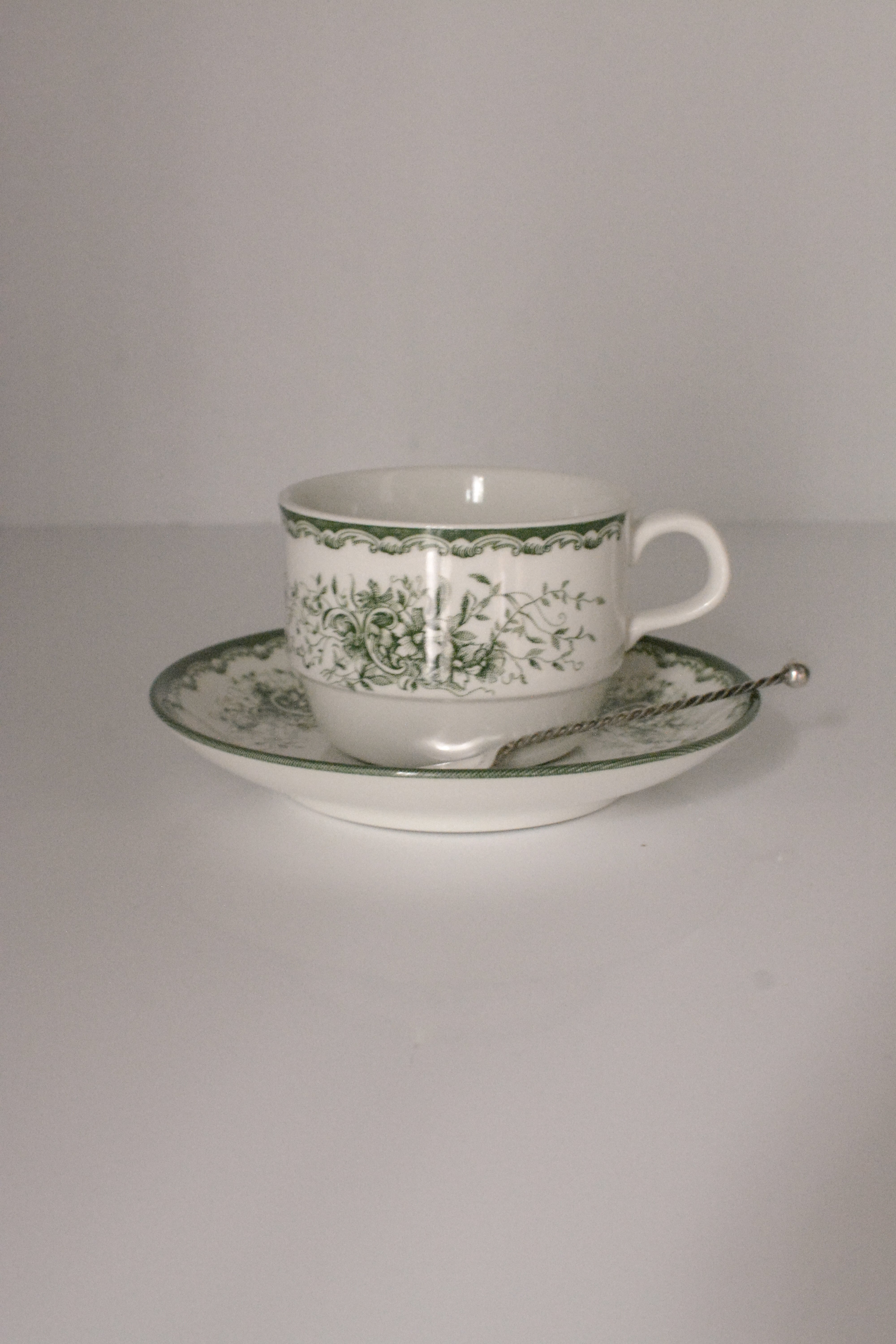 vintage cup & saucer Rörstrand Grön Anna