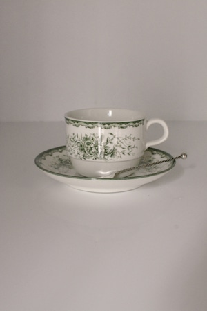 vintage cup & saucer Rörstrand Grön Anna