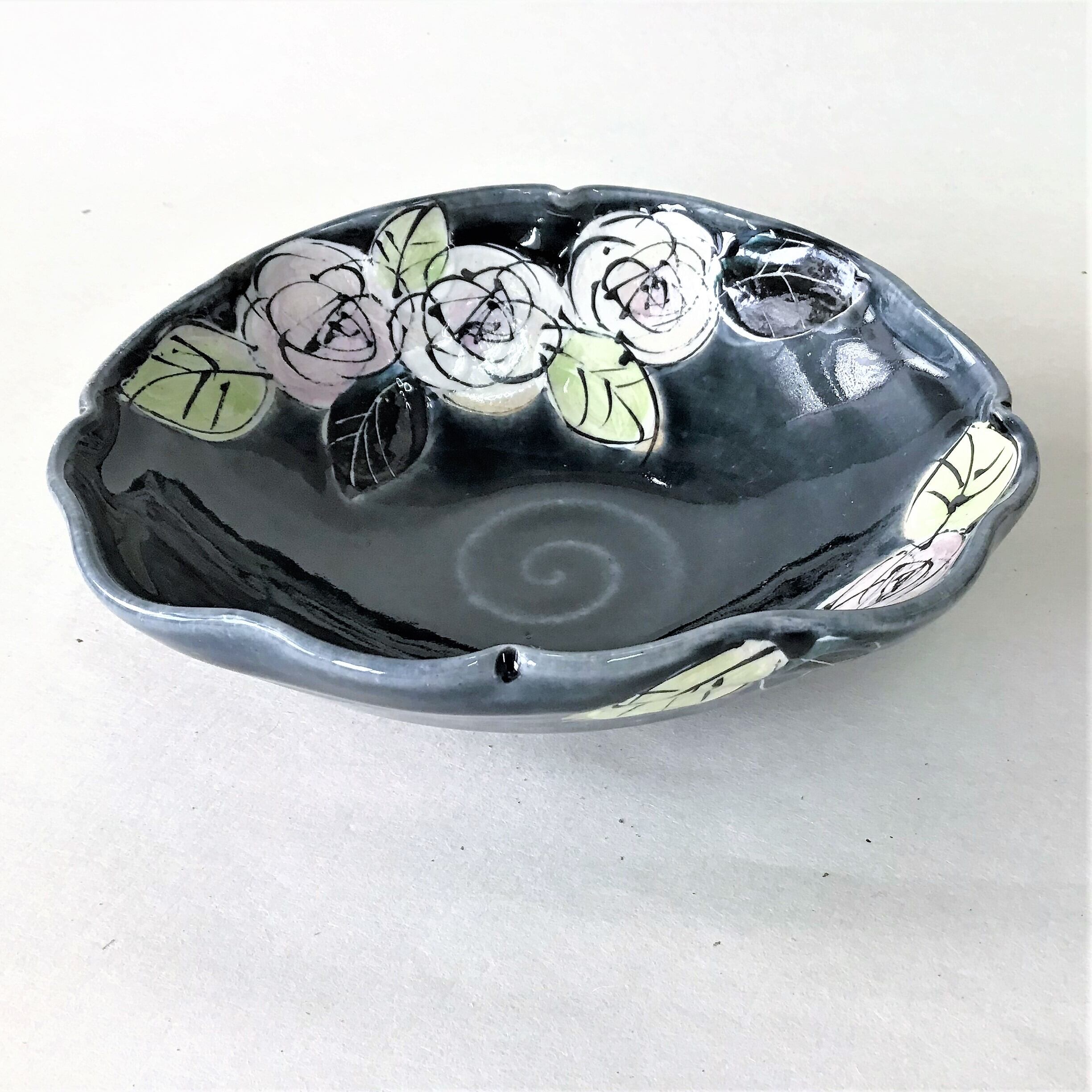 たわみ鉢 藍ばら M