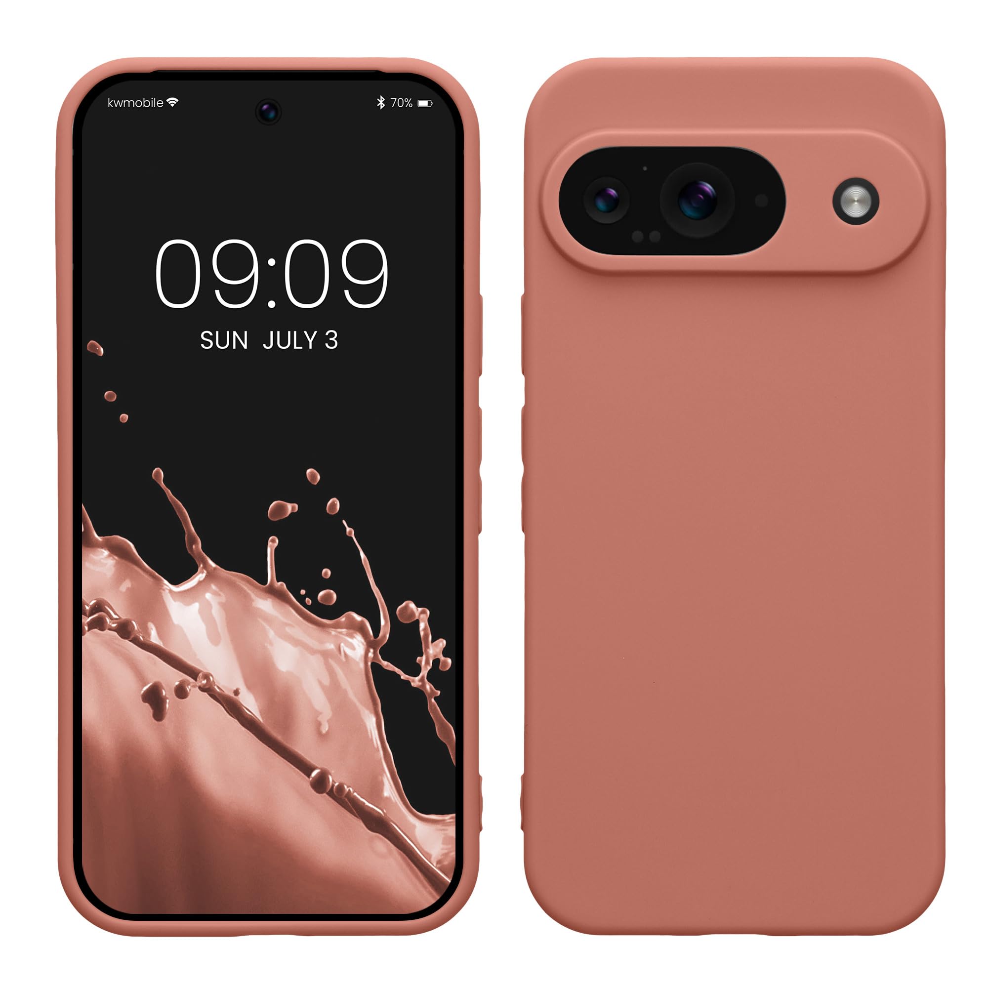 【数量限り】kwmobile スマホケース Google Pixel 9対応 ケース - スマートフォン バックカバー TPU 耐衝撃 ウィンター ローズ