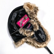 VINTAGE ストリートPUレザーバッジフライトキャップ G194