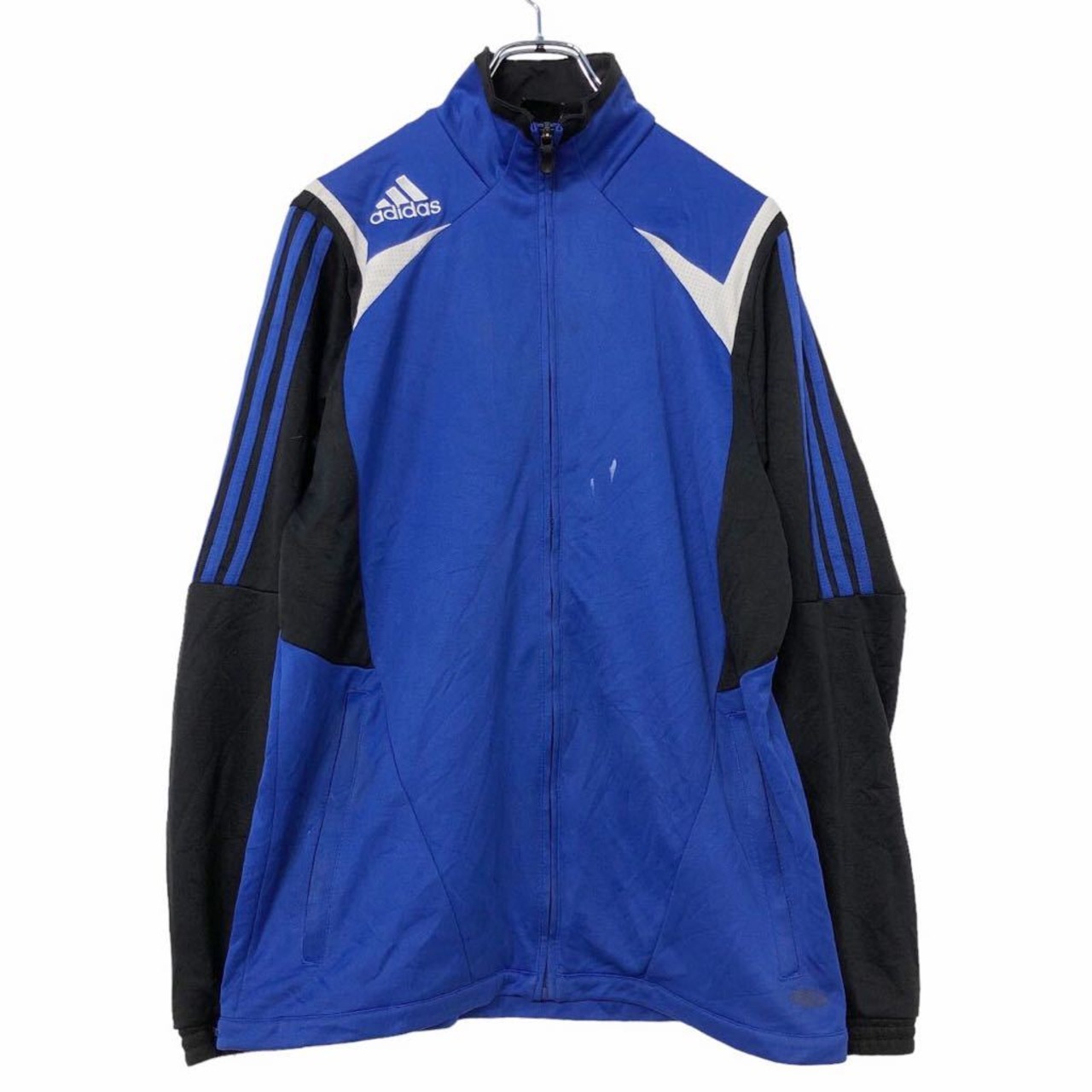 adidas ジャージ XL ブルー ブラック ホワイト アディダス ジップ 
