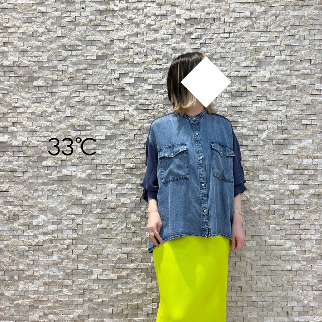 【33℃】テンセルデニム切替ダブルポケットシャツ（bc601306）