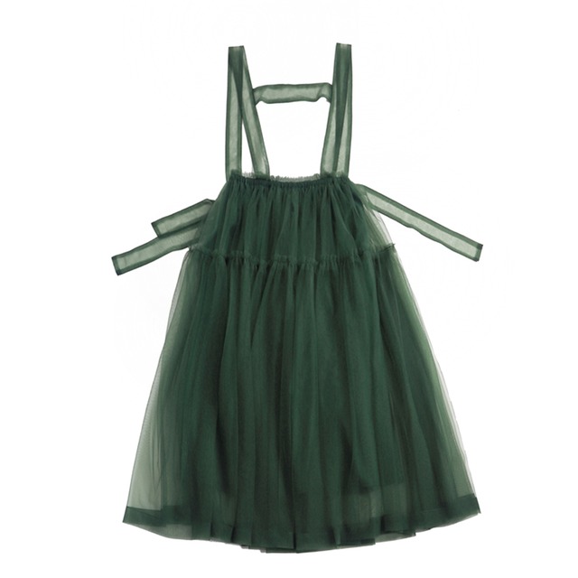 【Tea Tree】チュールフレアストラップ付きロングスカート 4color 10384