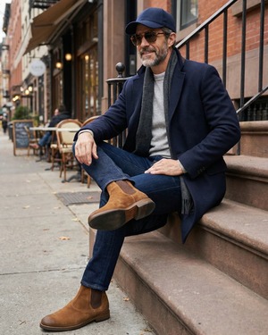 スエード チェルシーブーツ　A0251