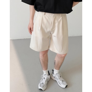 center press tack semi wide leg short pants mr0373