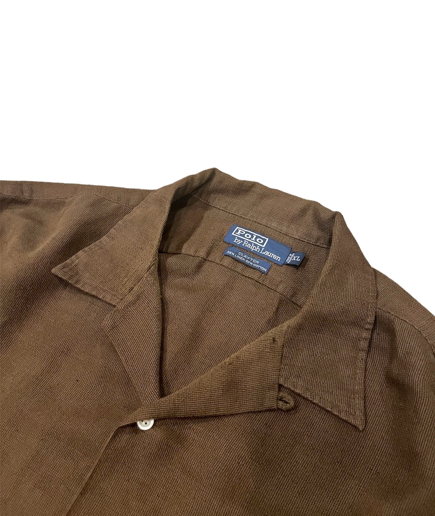 90s Polo by Ralph Lauren CLAYTON Linen Cotton S/S Shirt ポロ バイ 