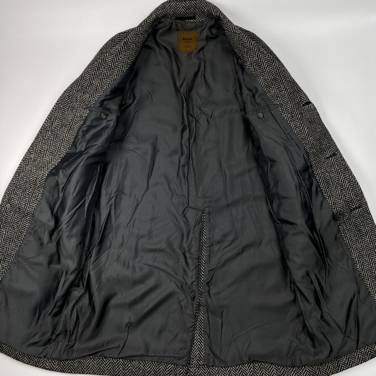 希少 70s 80s Kent ケント ヘリンボーン ツイード チェスター ロング コート サイズ 92A5 /ビンテージ/VAN JAC