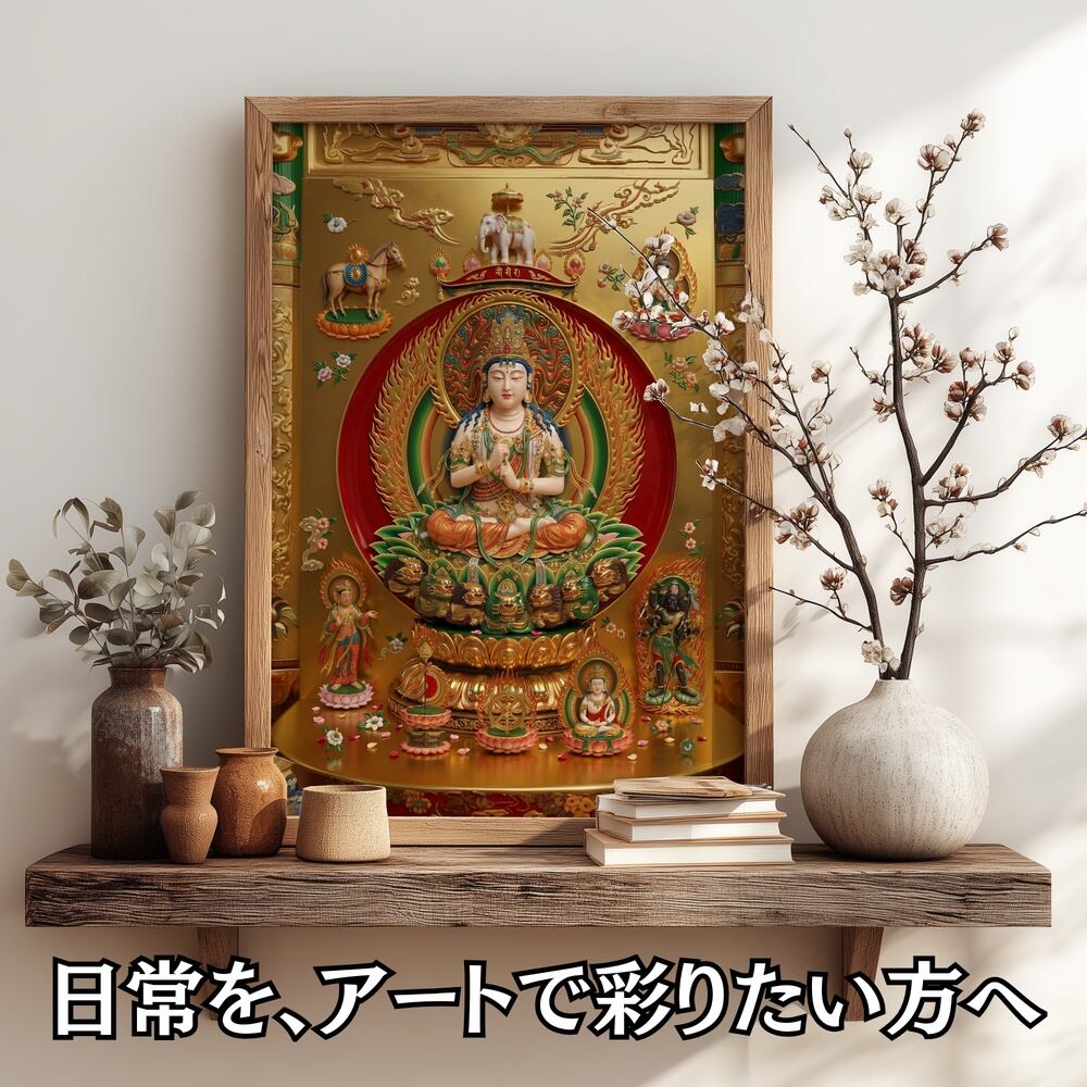 No.893【一字金輪曼荼羅】至高の智慧の光【リアル仏画】 | God Works