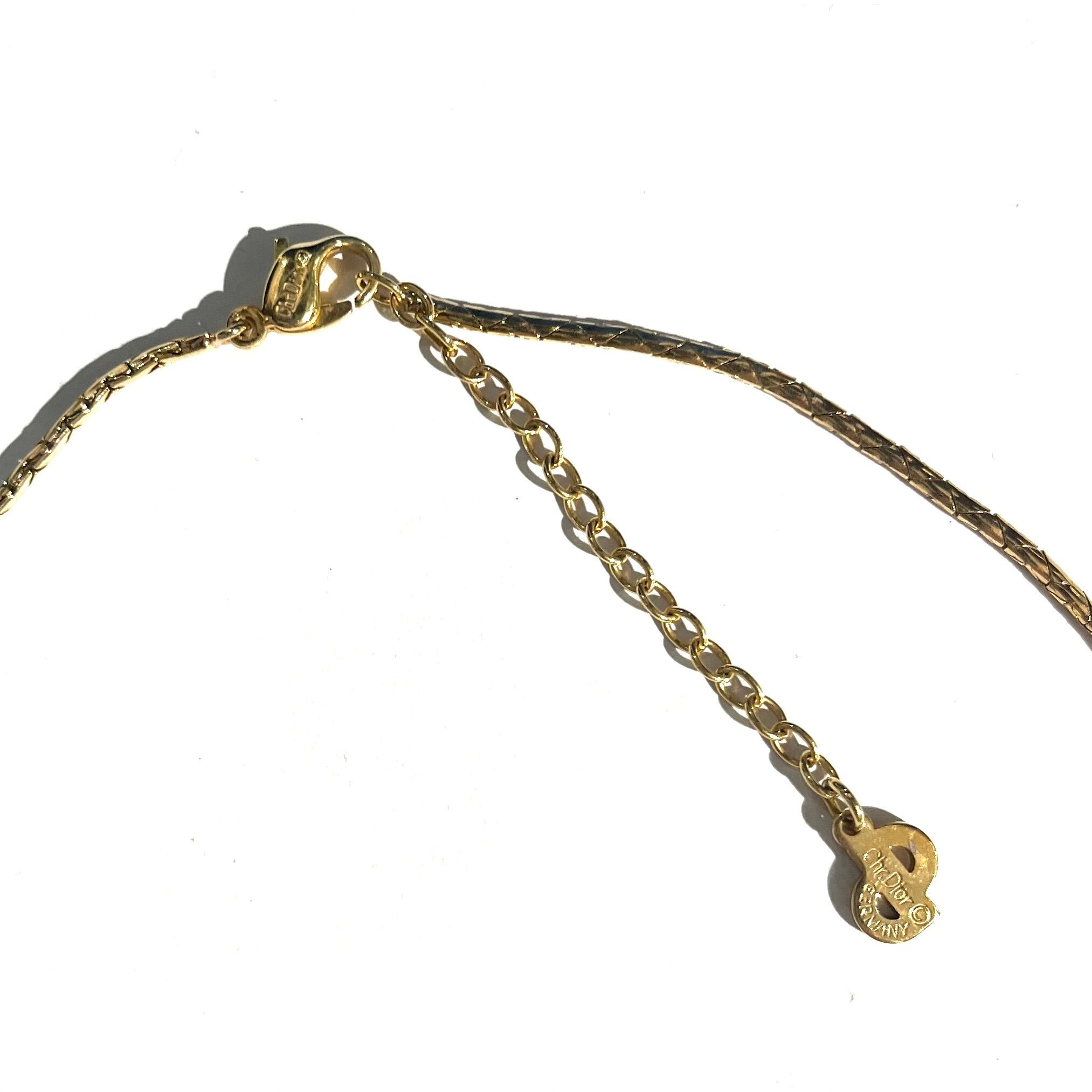 Christian Dior】1900 DIORブラックスクエア ネックレス／ヴィンテージ