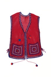Crochet pompom vest