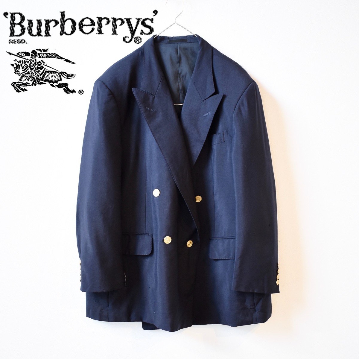 Burberry/バーバリー】金ボタンダブルブレストモヘアブレザー 