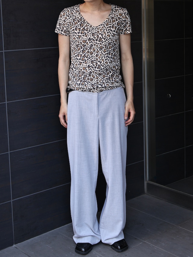 grey straight slacks