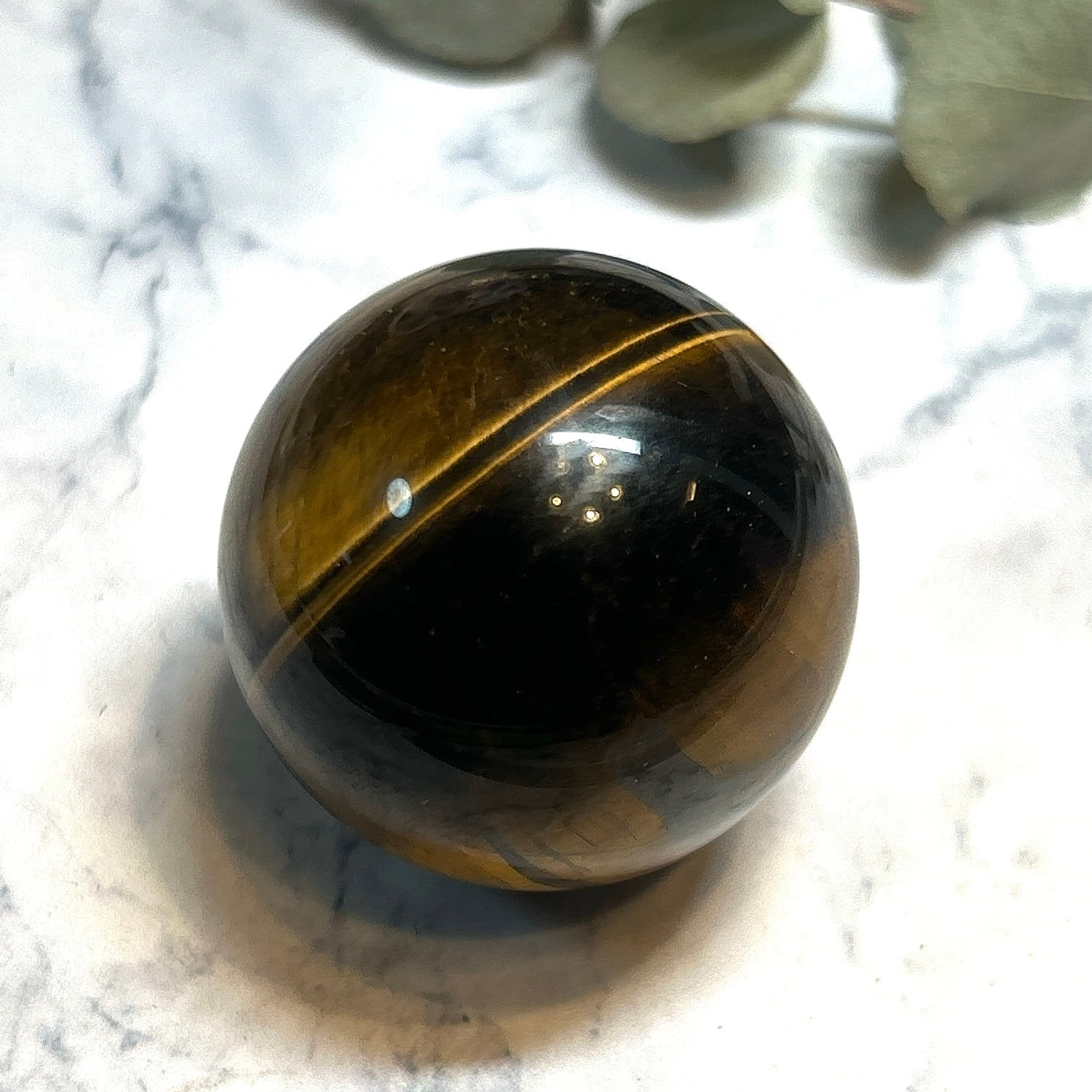 E19510】タイガーアイ 39㎜ タイガーアイ球 丸玉 球 Tiger'sEye