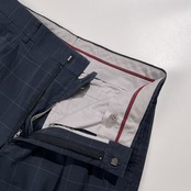 PARLY GATES パーリーゲイツ ウィンドウペン チェック スラックスパンツ ストレッチ サイズ 4 /ネイビー系/メンズ/ゴルフ/日本製