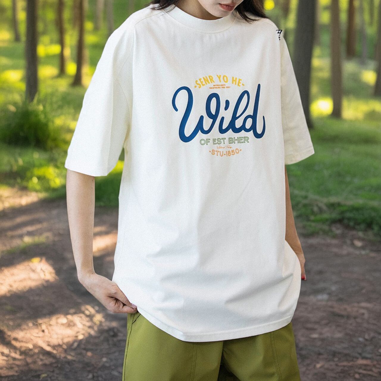 Logo Print Oversized T-Shirt ‐3col‐ A0441
