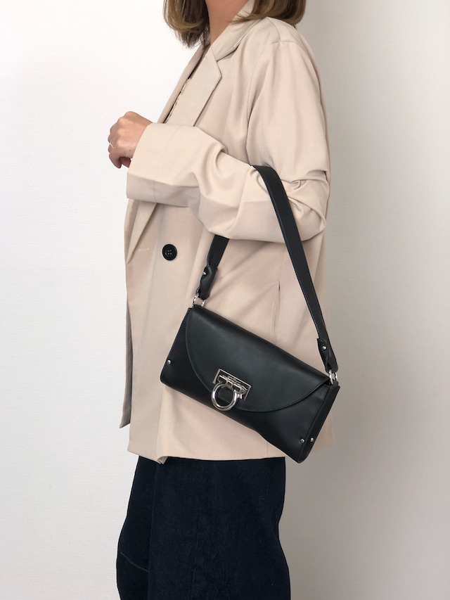 Salvatore Ferragamo サルヴァトーレ フェラガモ ショルダーバッグ ブラック ガンチーニ レザー セミショルダーバッグ vintage ヴィンテージ オールド k7ui2k