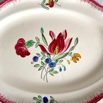 大皿　ロンシャン　オーバル型花柄　Longchamp 欠けあり 19twd78