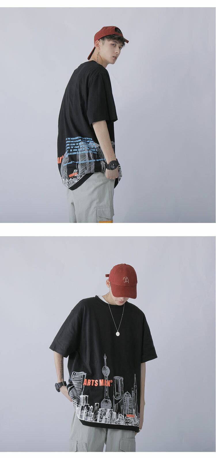 全2色 Tシャツ カットソー プリント カジュアル シンプル