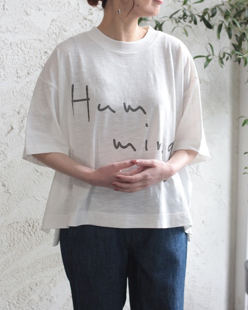 【Cafetty】プリントポンチョTシャツ  Humming 　(240536)