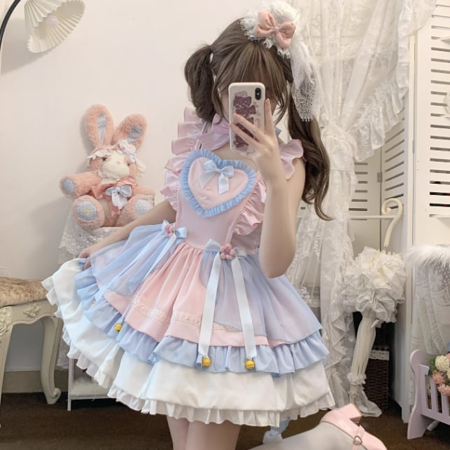 ゆめかわ♡全3カラー フロントハートロリィタJSK wanpi35 ゆめかわ♡全3カラー フロントハートロリィタJSK wanpi35
